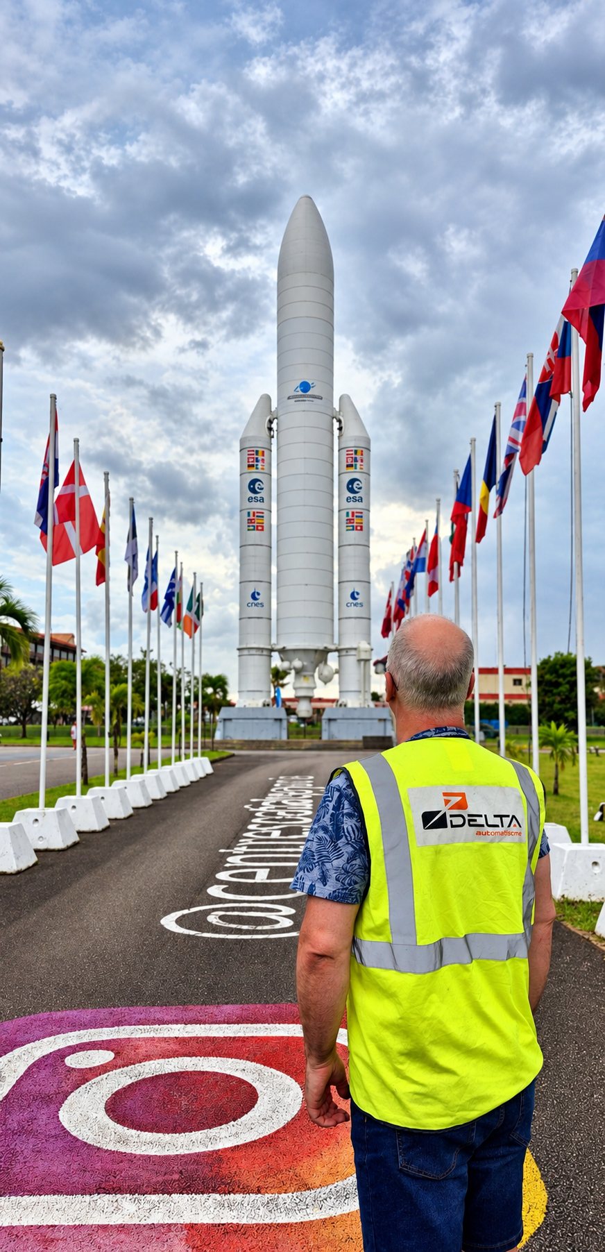 Technicien Delta en gilet lors de l'audit des sites d'eau potable en Guyane